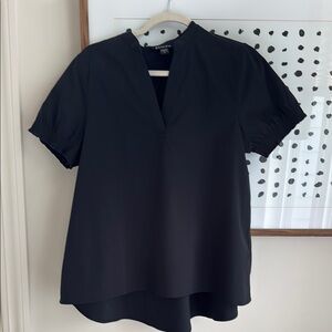 Athleta Black Boxy Short Sleeve Blouse